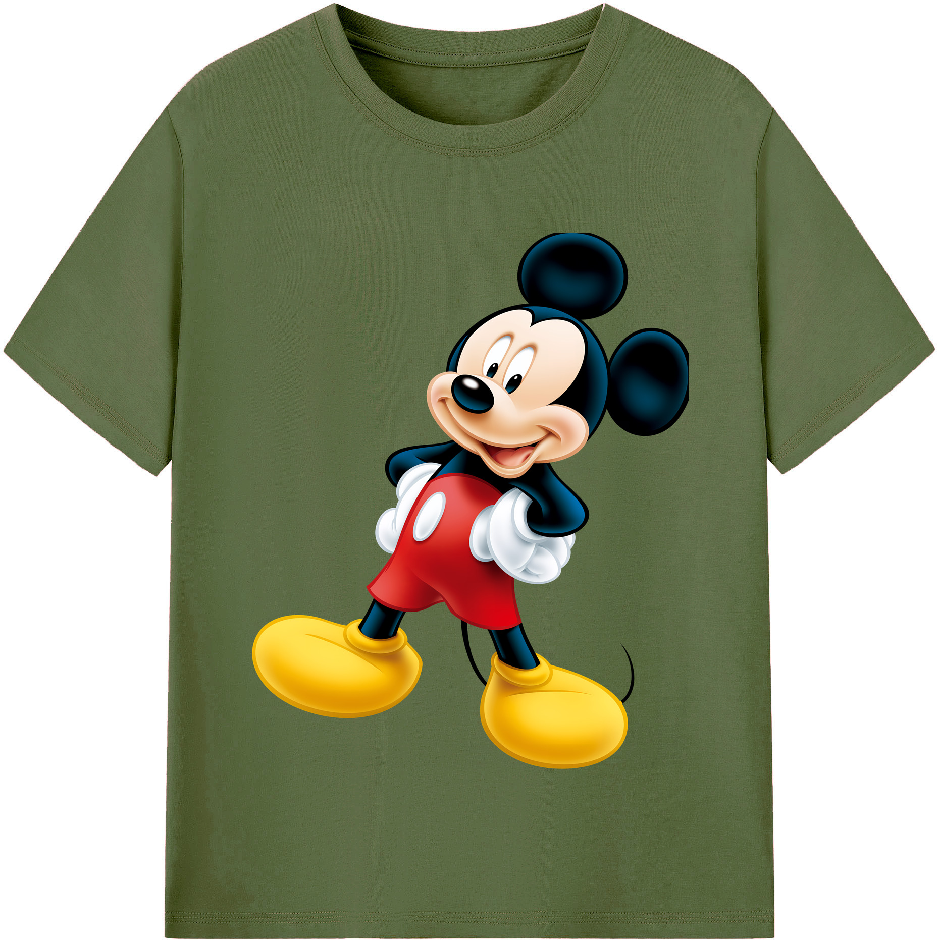（画像用） ミッキーマウス Mickey Mouse 綿100％半袖Tシャツ（フロントプリント）